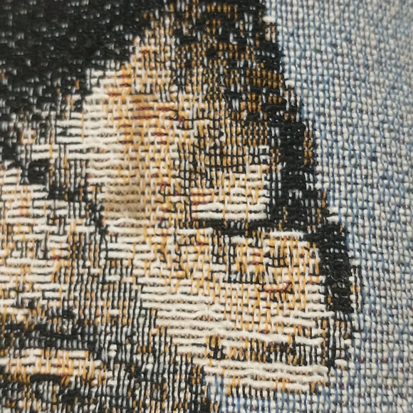 Tabby Cat Woven Tapestry Pillow Tortoiseshell Kitty 18x12 Signed 90s Y2K Vintage - Picture 6 of 7